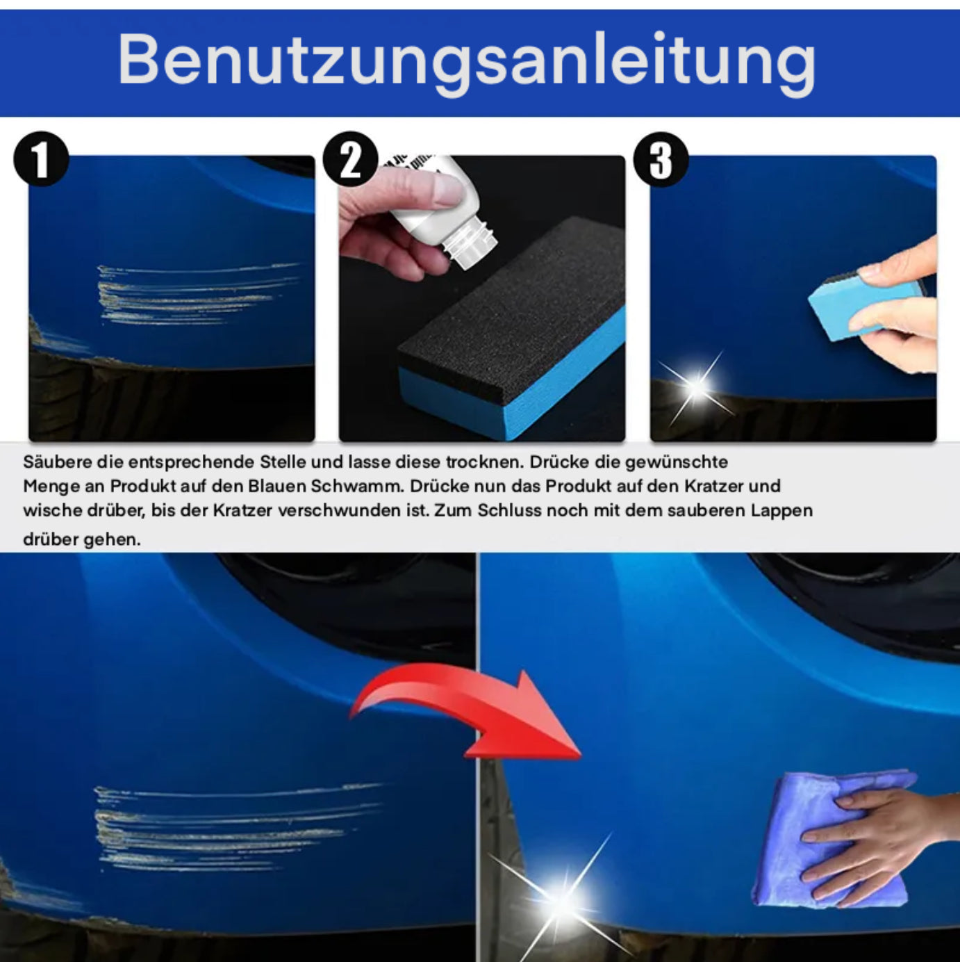 ClearFinish Pro: Ultimativer Auto-Kratzer-Entferner für makellosen Glanz